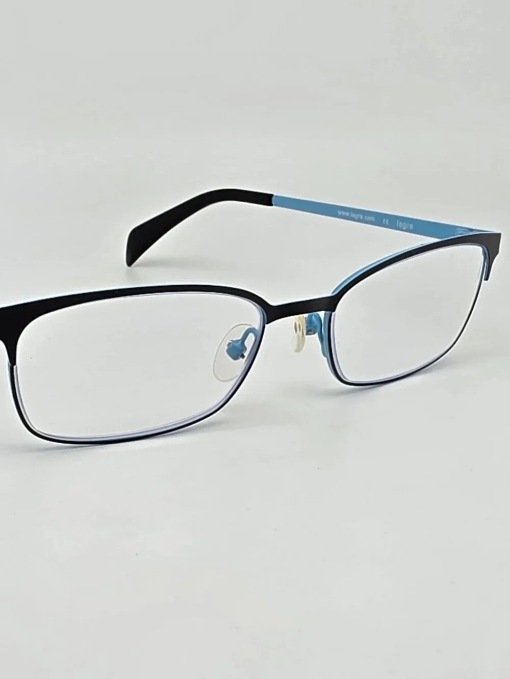 Legre LE5081 Col. 1246 Black on Sky Blue Eyeglasses Frame w/ Case 52-18-135